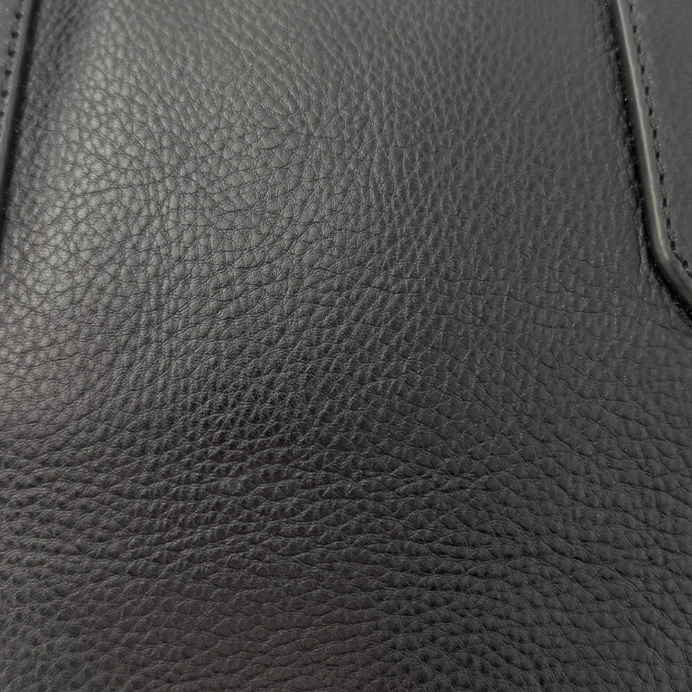Fossil Black Pebbled Leather Tote Satchel